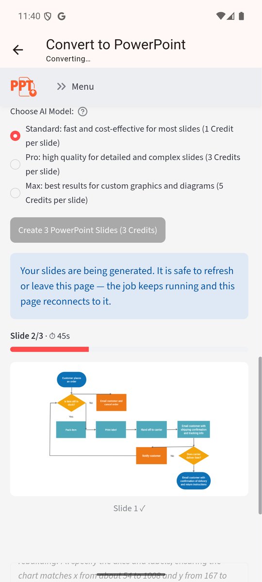 Slides being rebuilt as editable PowerPoint